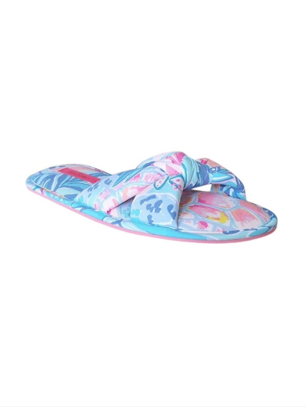 Lilly Pulitzer Harte Bow Tropical Print Slippers Bow Slide House Shoes 9 - Picture 2 of 8